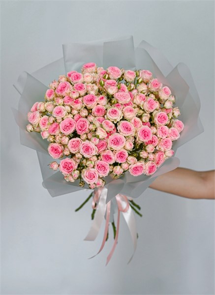 Кустовые розы Кейт в пленке (15шт) 9876564 - фото 635783