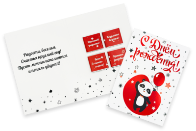 Шоко-открытка "С Днем рождения - панда" 332545874 - фото 635892