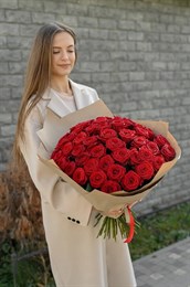 Красная роза 50см одн 51шт 149224