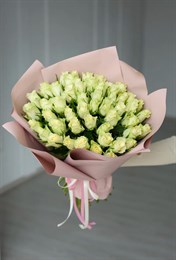 51 белая роза Кения 40см в пленке 787875643