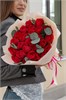 Малиновые розы Кения 40см с эвкалиптом (25шт) 45945894589 - фото 635872