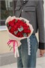 Малиновые розы Кения 40см с эвкалиптом (25шт) 45945894589 - фото 635873